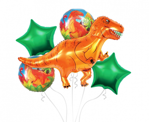 Zestaw balonów Dinozaur gwiazdki zielone 5 sztuk BZ-HDIN