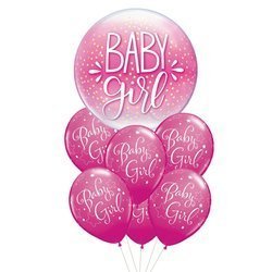 Zestaw balonów na Roczek dziewczynki różowe 7 sztuk 460241