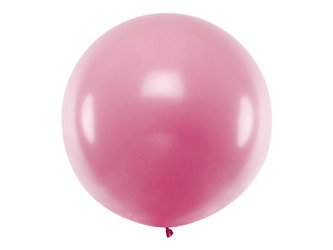 Balon okrągły metaliczny różowy 100cm 1 sztuka OLBO-071