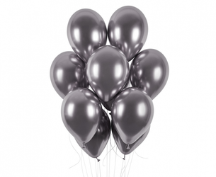 Balony chromowane Shiny grafitowe 33cm 50 sztuk GB120/90/50