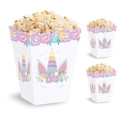 Pudełka na popcorn słodycze jednorożec 3 sztuki 512328
